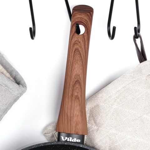 Patelnia granitowa nieprzywierająca indukcja NON-STICK BLACK&WOOD 26 cm VILDE 199061