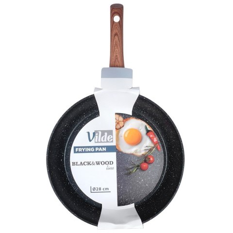 Patelnia granitowa nieprzywierająca indukcja NON-STICK BLACK&WOOD 28 cm VILDE 199062