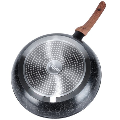 Patelnia granitowa nieprzywierająca indukcja NON-STICK BLACK&WOOD duża 30 cm VILDE 199063