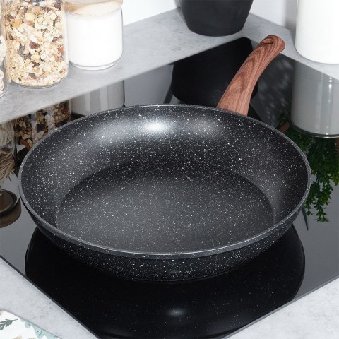 Patelnia granitowa nieprzywierająca indukcja NON-STICK BLACK&WOOD duża 32 cm VILDE 199064