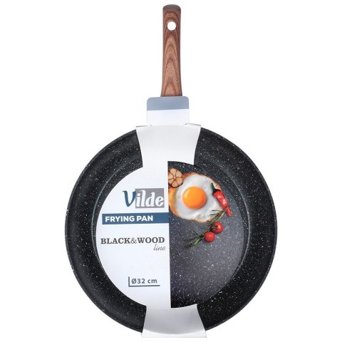 Patelnia granitowa nieprzywierająca indukcja NON-STICK BLACK&WOOD duża 32 cm VILDE 199064