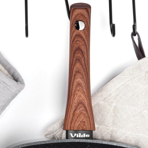 Patelnia grillowa do grillowania GRILL granitowa kwadratowa BLACK&WOOD 28x28 cm VILDE 199056