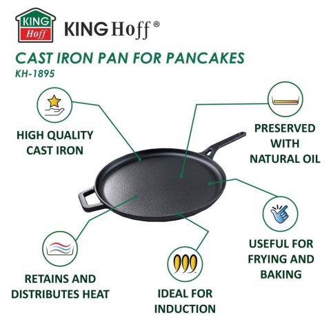 PATELNIA NALEŚNIKOWA ŻELIWNA 29 CM KINGHOFF KH-1895
