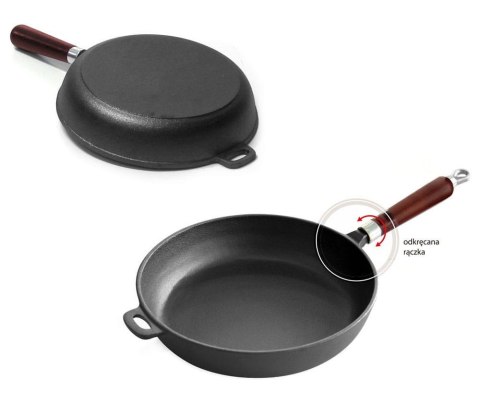 PATELNIA ŻELIWNA 30cm z POKRYWĄ KRISBERG KS-2568