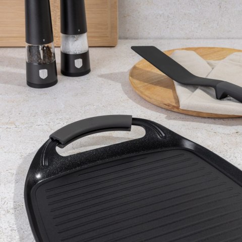 PŁYTA GRILLOWA TACA DO SMAŻENIA Z POWŁOKĄ TYTANOWĄ 47X29CM BERLINGER HAUS ANTRACIT BH-8137