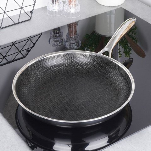 Patelnia stalowa ze stali nierdzewnej NON-STICK indukcja COOKCELL 24 cm ORION 112980