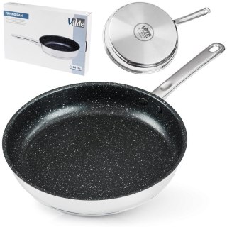Patelnia stalowa ze stali nierdzewnej nieprzywierająca indukcja 28 cm VILDE 199019