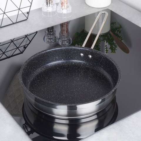 Patelnia stalowa ze stali nierdzewnej nieprzywierająca indukcja GRANDE 26 cm ORION 113205