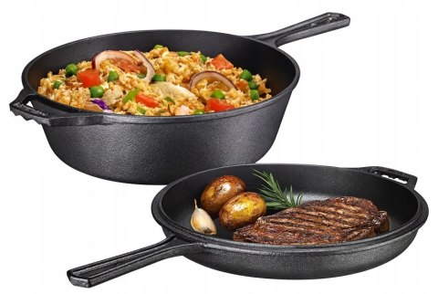 Patelnia żeliwna 2w1 26 cm KRISBERG KS-7703