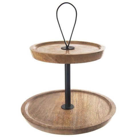 Patera na ciasto babeczki owoce drewniana 2 piętrowa MANGO 30cm ORION 122992