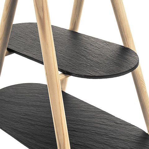 Patera na ciasto owoce babeczki kamienna drewniana 2 piętrowa 41x24x38.5cm ORION 122982