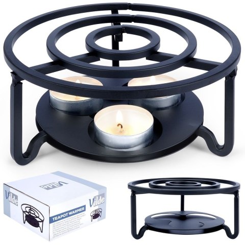 Podgrzewacz do dzbanka kubka herbaty metalowy świecznik x3 tealight VILDE 229073