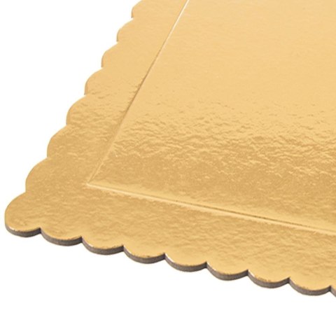 Podkład pod tort ciasto złoty kwadratowy 34x34 cm GRUBY SZTYWNY ORION 871408