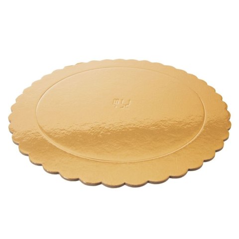 Podkład pod tort ciasto złoty okrągły 26 cm SZTYWNY GRUBY ORION 871409