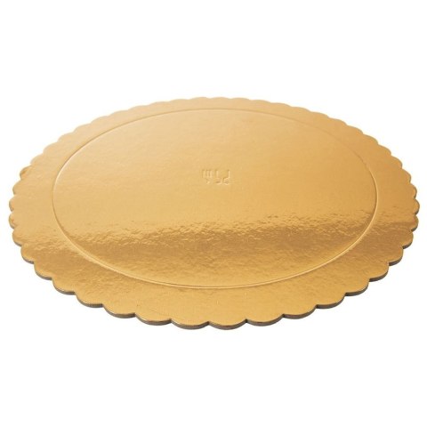 Podkład pod tort ciasto złoty okrągły 30 cm GRUBY SZTYWNY ORION 871410