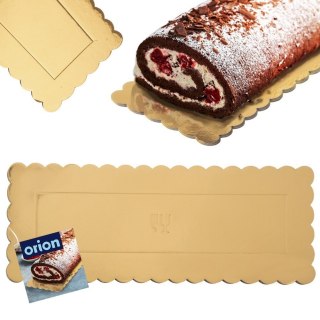 Podkład pod tort ciasto złoty prostokątny 33x12 cm gruby sztywny ORION 871415