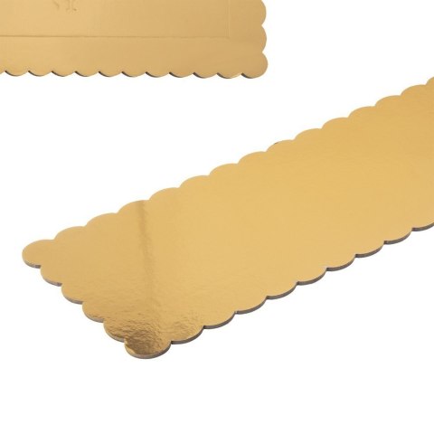 Podkład pod tort ciasto złoty prostokątny 33x12 cm gruby sztywny ORION 871415