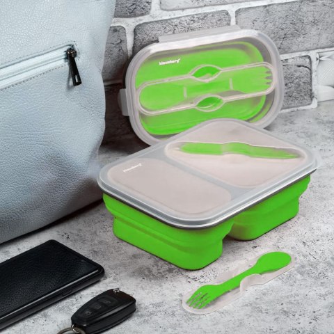 POJEMNIK LUNCHBOX SILIKONOWY 900ml 2-KOMOROWY KLAUSBERG KB-7023