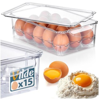 POJEMNIK NA JAJKA DO LODÓWKI Z POKRYWKĄ ORGANIZER NA 15 JAJEK VILDE 259633