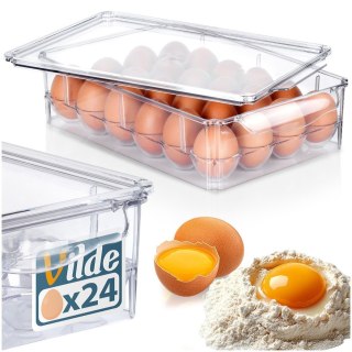 POJEMNIK NA JAJKA DO LODÓWKI Z POKRYWKĄ ORGANIZER NA 24 JAJKA VILDE 259634