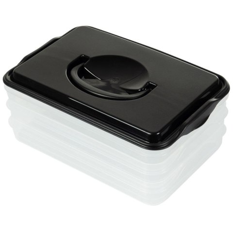 POJEMNIK NA WĘDLINY I SERY ORGANIZER DO LODÓWKI NA WĘDLINĘ SER 3-POZIOMOWY 3 X 600 ML VILDE 122617