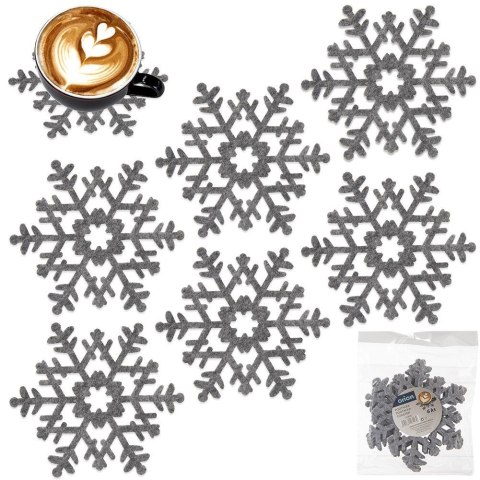 Podstawki podkładki pod kubek kubki filcowe szare 13.5cm 6 sztuk ORION 710828