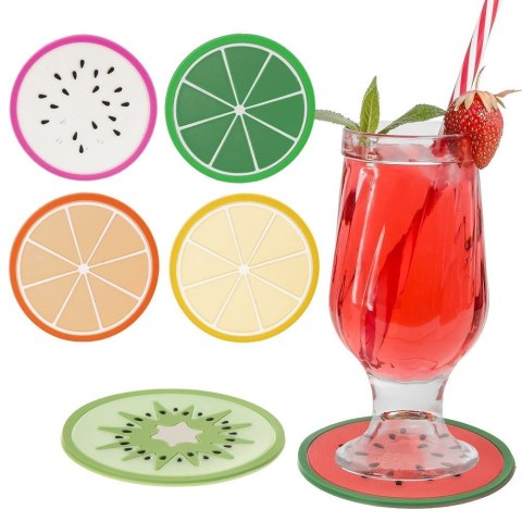 Podstawki podkładki pod kubek kubki owoce 8.5cm 6 sztuk EXCELLENT HOUSEWARE 710823