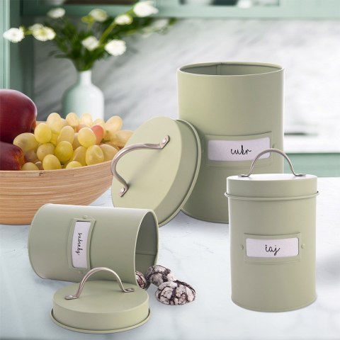 Pojemnik do przechowywania żywności metalowy zielony GREENISH 1.3L ORION 127901