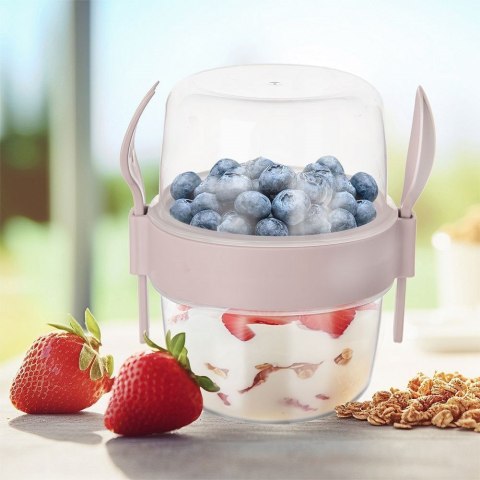 Pojemnik kubek na jogurt i musli z łyżeczką lunchbox lunch box 370ml ORION 121784