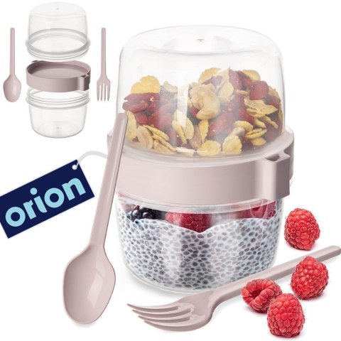 Pojemnik kubek na jogurt i musli z łyżeczką lunchbox lunch box 370ml ORION 121784