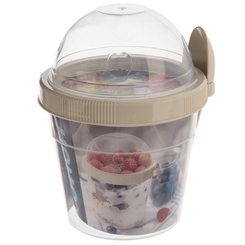 Pojemnik kubek na jogurt i musli z łyżeczką lunchbox lunch box 400ml ORION 121783