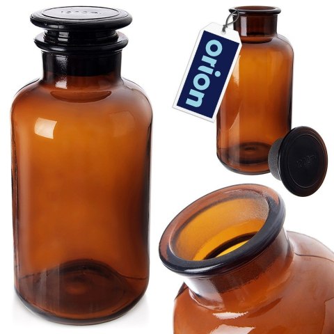 Pojemnik kuchenny na żywność jedzenie szklany brązowy z korkiem szeroką szyjką 1L ORION 127592