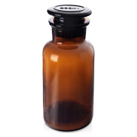 Pojemnik kuchenny na żywność jedzenie szklany brązowy z korkiem szeroką szyjką 250 ml ORION 127590