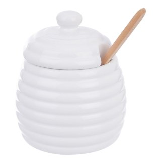 Pojemnik na miód z łyżką do miodu słoik porcelanowy WHITELINE 340 ml ORION 142287