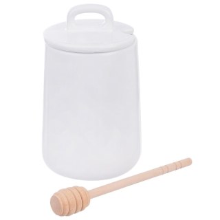 Pojemnik na miód z łyżką do miodu słoik porcelanowy WHITELINE 470 ml ORION 142288