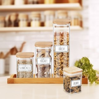 Pojemnik na produkty sypkie suche szklany z pokrywką i uszczelką 200 ml ORION 127582