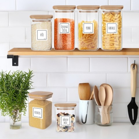 Pojemnik na produkty sypkie suche szklany z pokrywką i uszczelką 850 ml ORION 127585