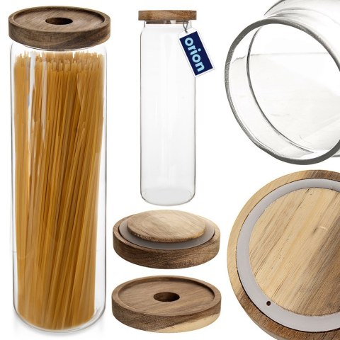 Pojemnik na produkty sypkie suche szklany z pokrywką uszczelką 1.85L ORION 154505