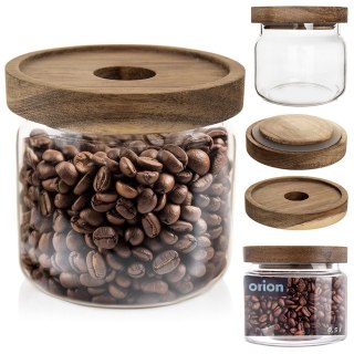 Pojemnik na produkty sypkie suche szklany z pokrywką uszczelką 500ml ORION 154501