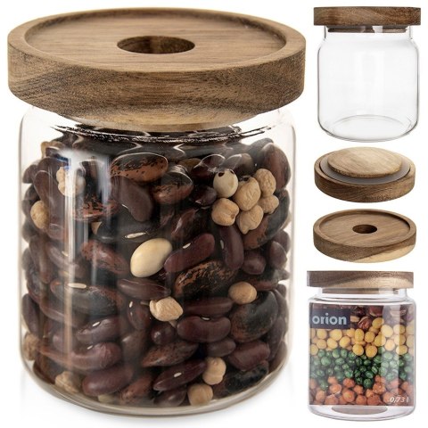 Pojemnik na produkty sypkie suche szklany z pokrywką uszczelką 730ml ORION 154502