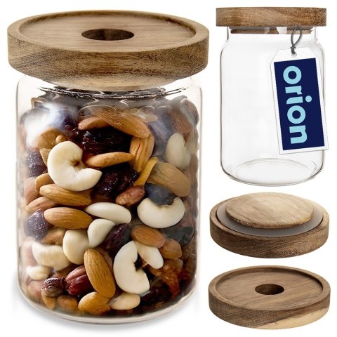 Pojemnik na produkty sypkie suche szklany z pokrywką uszczelką 970ml ORION 154503