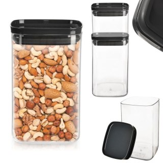 Pojemnik na produkty sypkie suche z pokrywką uszczelką kwadrat 1.4L ORION 127175