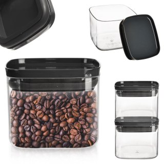 Pojemnik na produkty sypkie suche z pokrywką uszczelką kwadrat 700ml ORION 127174