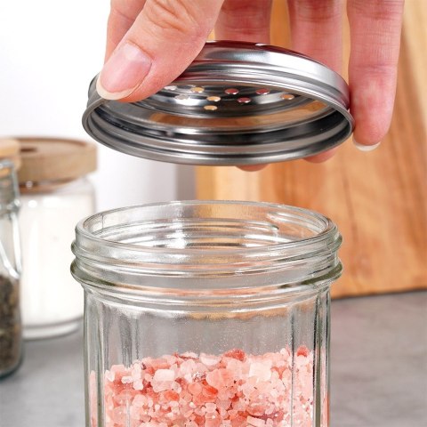 Pojemnik na przyprawy z sitkiem szklany 350ml słoik słoiczek organizer VILDE 229208
