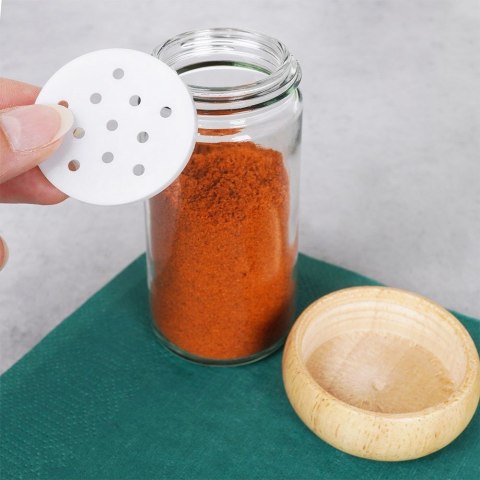 Pojemnik na przyprawy z sitkiem szklany 80ml słoik słoiczek organizer ORION 153612