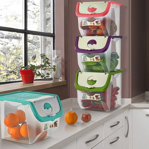 Pojemnik na warzywa i owoce ziemniaki cebulę z pokrywą czarny 12L ORION 730512-C