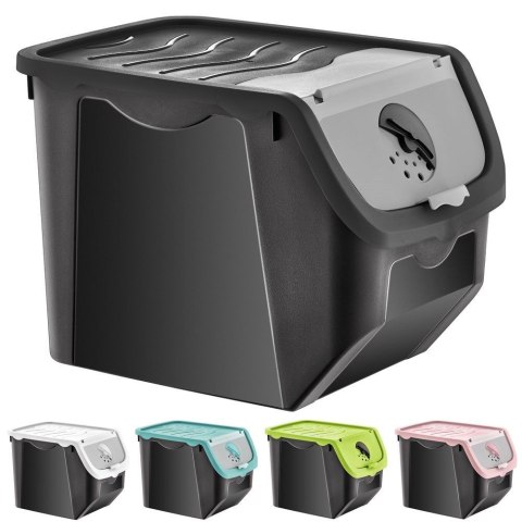 Pojemnik na warzywa i owoce ziemniaki cebulę z pokrywą czarny 12L ORION 730513-C