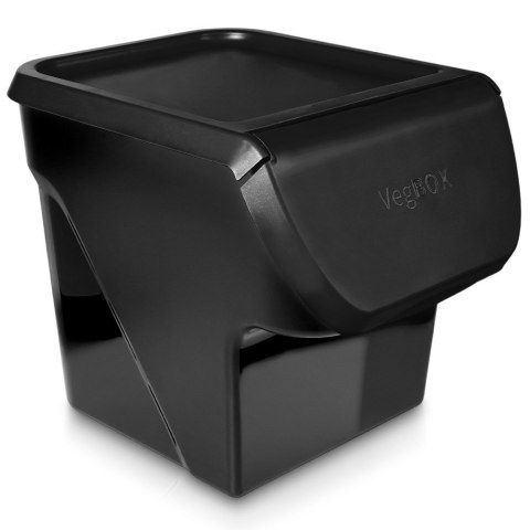 Pojemnik na warzywa i owoce ziemniaki cebulę z pokrywą czarny 13L VILDE 730510-C