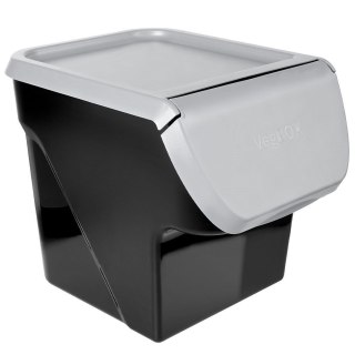 Pojemnik na warzywa i owoce ziemniaki cebulę z pokrywą szary 13L VILDE 730510-S