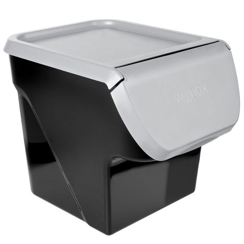 Pojemnik na warzywa i owoce ziemniaki cebulę z pokrywą szary 13L VILDE 730510-S